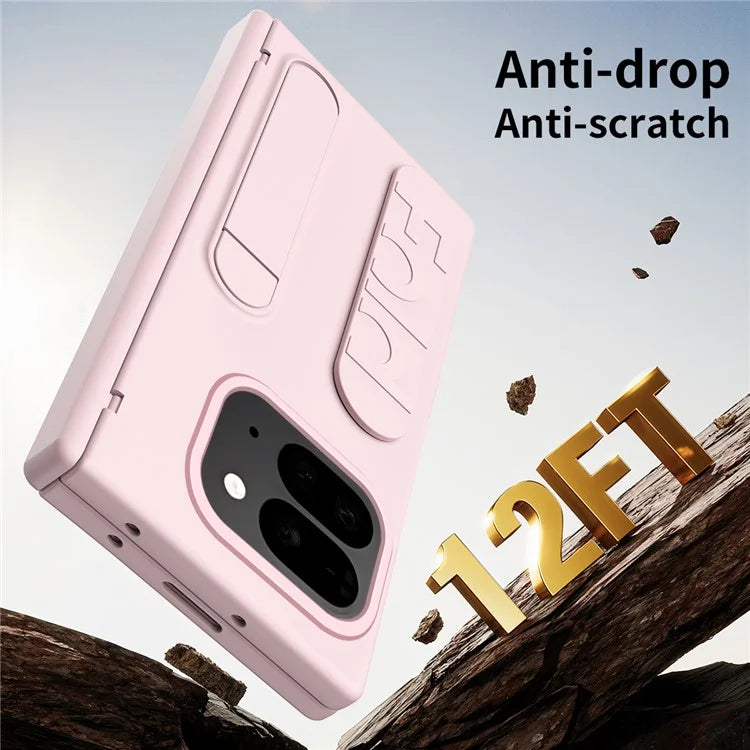 For Google Pixel 9 Pro Fold 5G Case Kickstand Wristband PC Phone Cover with Tempered Glass Film