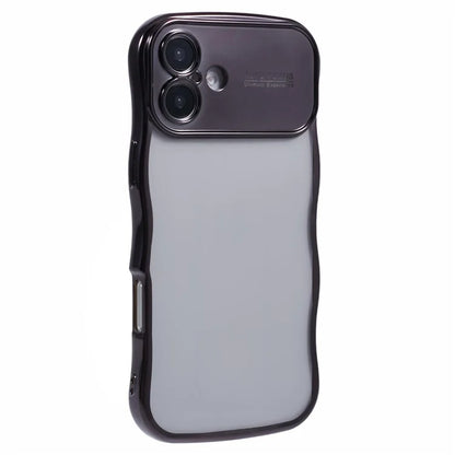 For iPhone 16 Plus Case Electroplating Curly Frame TPU Clear Phone Cover