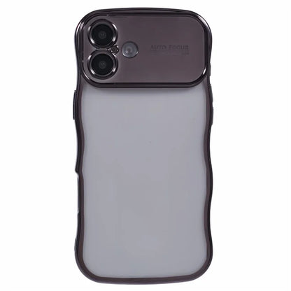 For iPhone 16 Plus Case Electroplating Curly Frame TPU Clear Phone Cover