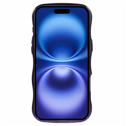 For iPhone 16 Plus Case Electroplating Curly Frame TPU Clear Phone Cover
