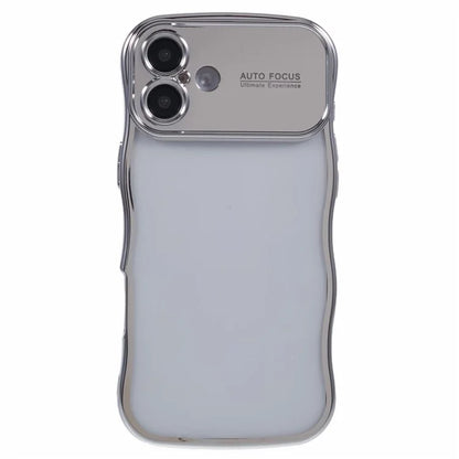 For iPhone 16 Case Electroplating Curly Frame TPU Clear Phone Cover