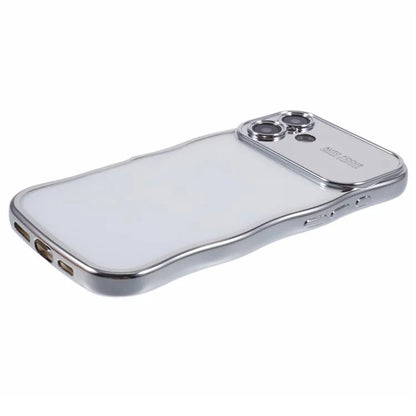 For iPhone 16 Case Electroplating Curly Frame TPU Clear Phone Cover
