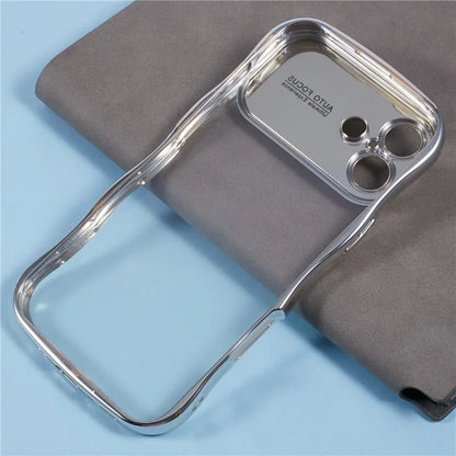 For iPhone 16 Case Electroplating Curly Frame TPU Clear Phone Cover