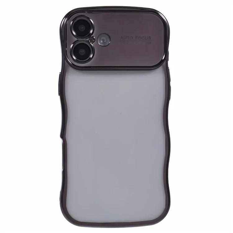 For iPhone 16 Case Electroplating Curly Frame TPU Clear Phone Cover