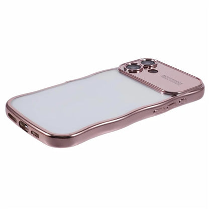 For iPhone 16 Case Electroplating Curly Frame TPU Clear Phone Cover