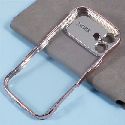 For iPhone 16 Case Electroplating Curly Frame TPU Clear Phone Cover