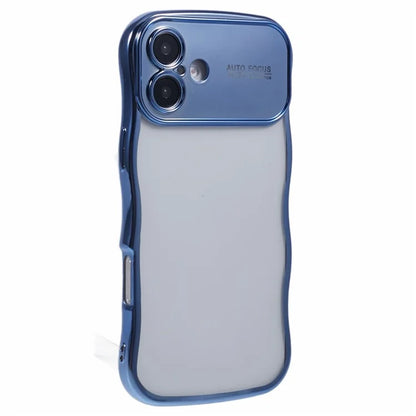 For iPhone 16 Case Electroplating Curly Frame TPU Clear Phone Cover