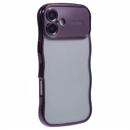 For iPhone 16 Case Electroplating Curly Frame TPU Clear Phone Cover