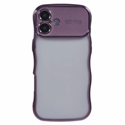 For iPhone 16 Case Electroplating Curly Frame TPU Clear Phone Cover
