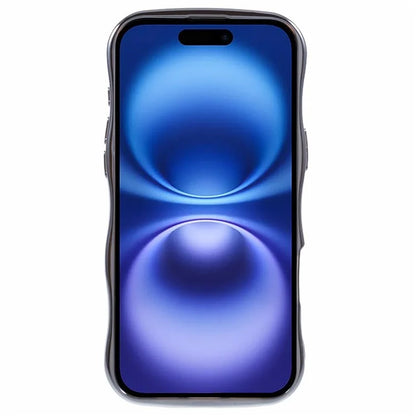 For iPhone 16 Plus Case Electroplating Curly Frame TPU Glitter Phone Cover Large Window