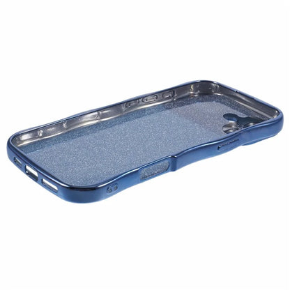 For iPhone 16 Plus Case Electroplating Curly Frame TPU Glitter Phone Cover Large Window