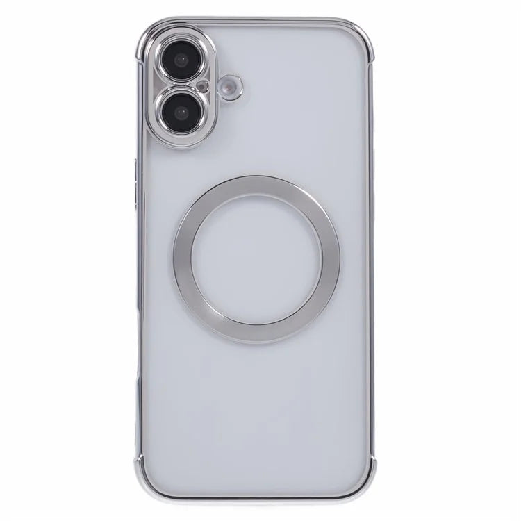 For iPhone 16 Plus Case Compatible with MagSafe Electroplating TPU Clear Phone Cover