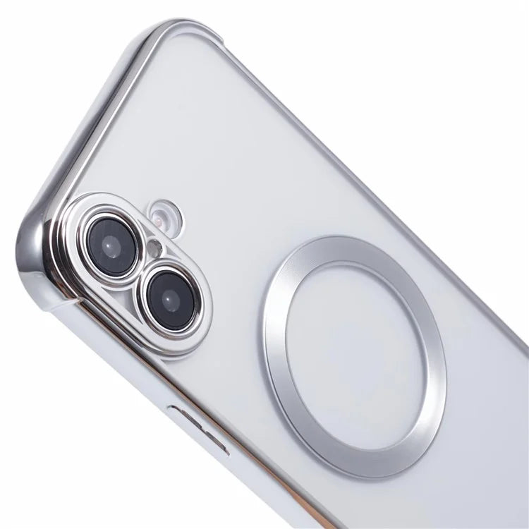 For iPhone 16 Plus Case Compatible with MagSafe Electroplating TPU Clear Phone Cover