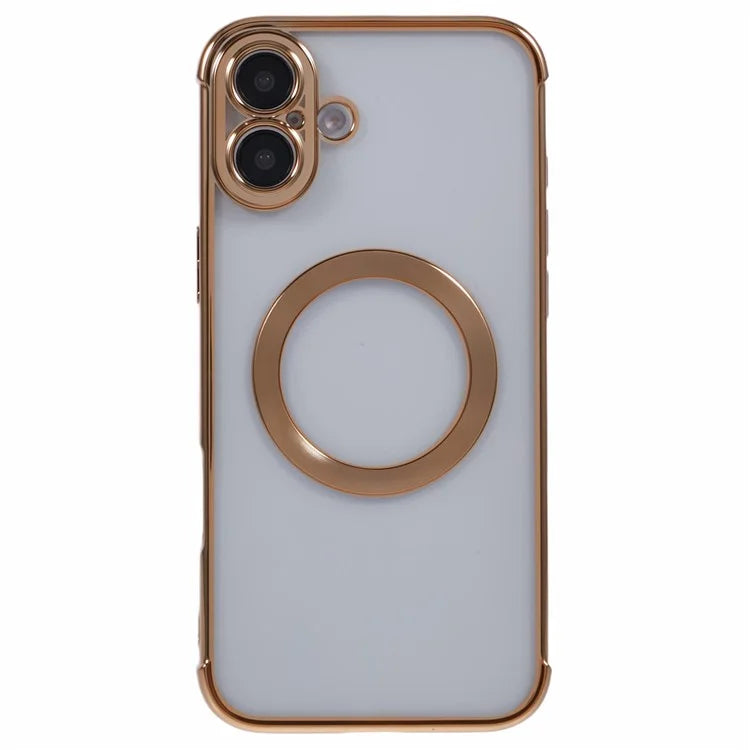 For iPhone 16 Plus Case Compatible with MagSafe Electroplating TPU Clear Phone Cover