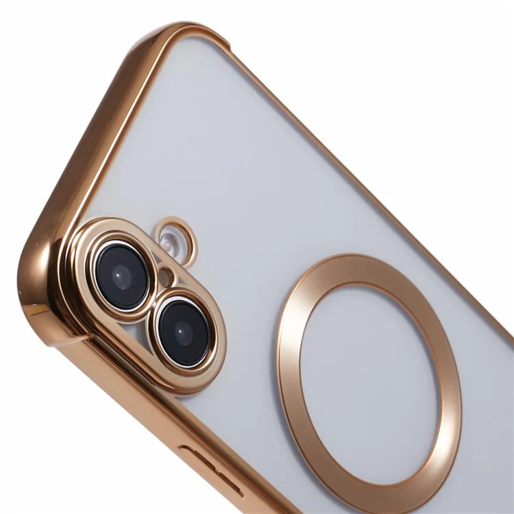 For iPhone 16 Plus Case Compatible with MagSafe Electroplating TPU Clear Phone Cover