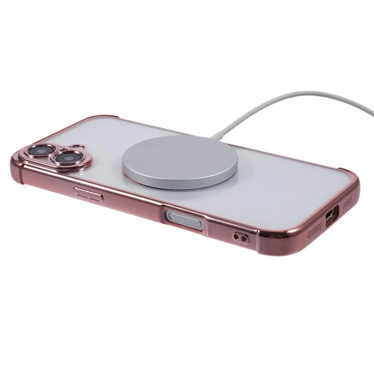 For iPhone 16 Plus Case Compatible with MagSafe Electroplating TPU Clear Phone Cover