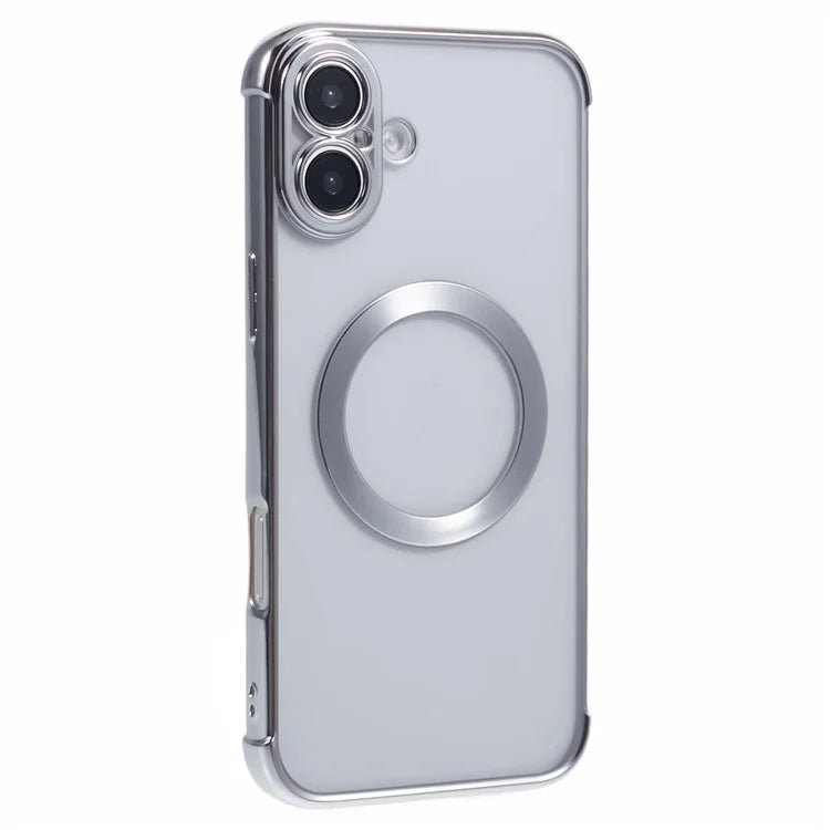 For iPhone 16 Case Compatible with MagSafe Electroplating TPU Clear Phone Cover