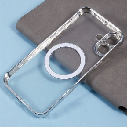 For iPhone 16 Case Compatible with MagSafe Electroplating TPU Clear Phone Cover