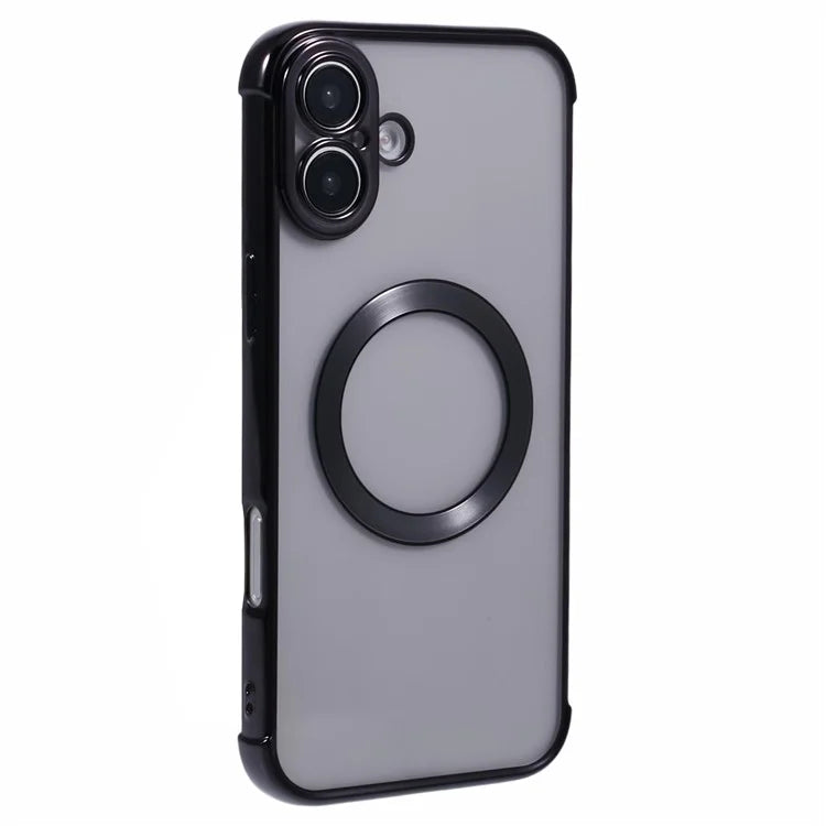 For iPhone 16 Case Compatible with MagSafe Electroplating TPU Clear Phone Cover