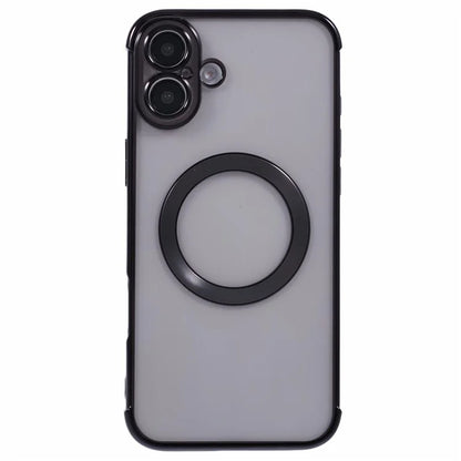 For iPhone 16 Case Compatible with MagSafe Electroplating TPU Clear Phone Cover