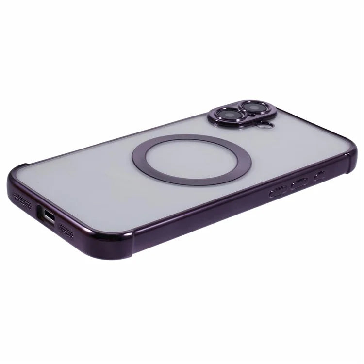 For iPhone 16 Case Compatible with MagSafe Electroplating TPU Clear Phone Cover