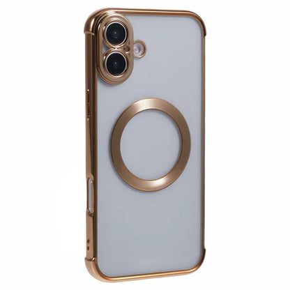 For iPhone 16 Case Compatible with MagSafe Electroplating TPU Clear Phone Cover