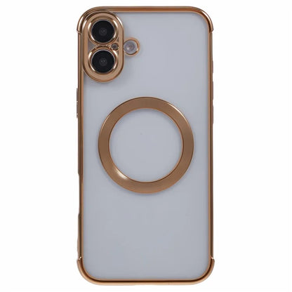 For iPhone 16 Case Compatible with MagSafe Electroplating TPU Clear Phone Cover