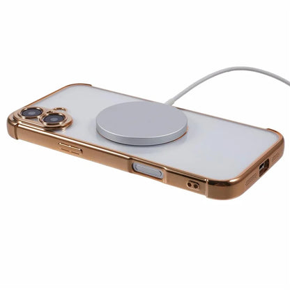 For iPhone 16 Case Compatible with MagSafe Electroplating TPU Clear Phone Cover