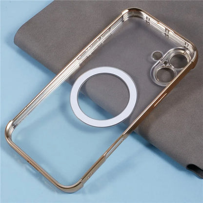 For iPhone 16 Case Compatible with MagSafe Electroplating TPU Clear Phone Cover