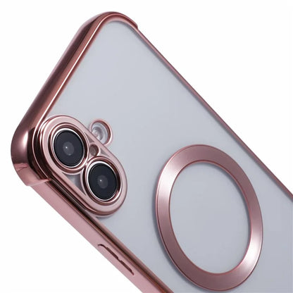 For iPhone 16 Case Compatible with MagSafe Electroplating TPU Clear Phone Cover