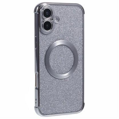 For iPhone 16 Plus Case Electroplating Glitter TPU Clear Phone Cover Compatible with MagSafe