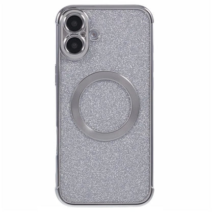 For iPhone 16 Plus Case Electroplating Glitter TPU Clear Phone Cover Compatible with MagSafe