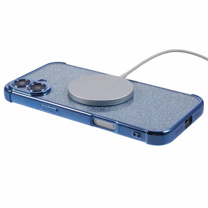 For iPhone 16 Plus Case Electroplating Glitter TPU Clear Phone Cover Compatible with MagSafe