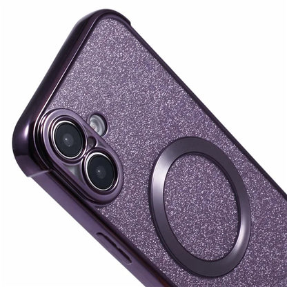 For iPhone 16 Plus Case Electroplating Glitter TPU Clear Phone Cover Compatible with MagSafe