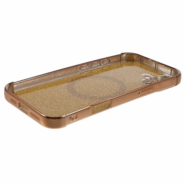 For iPhone 16 Plus Case Electroplating Glitter TPU Clear Phone Cover Compatible with MagSafe