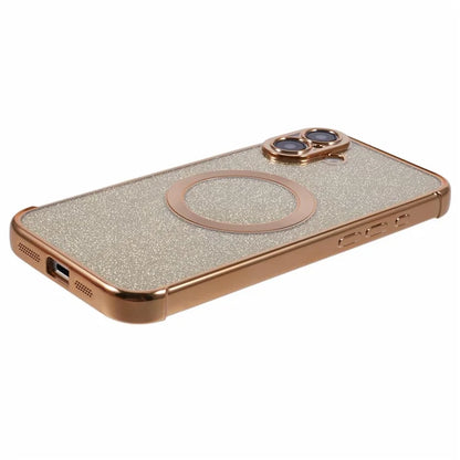 For iPhone 16 Plus Case Electroplating Glitter TPU Clear Phone Cover Compatible with MagSafe