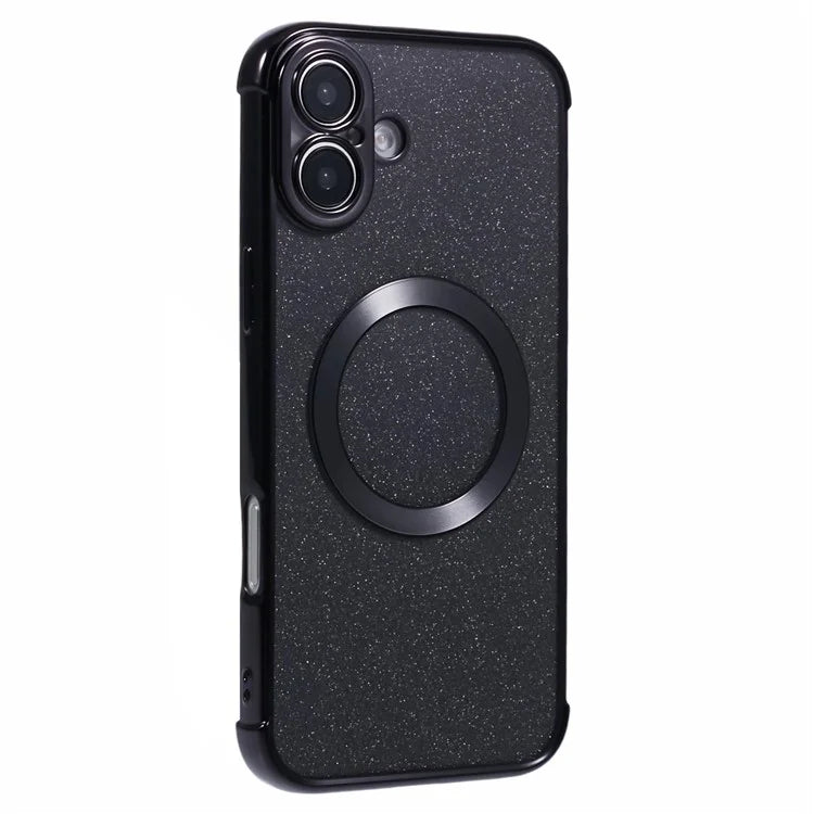 For iPhone 16 Case Electroplating Glitter TPU Clear Phone Cover Compatible with MagSafe