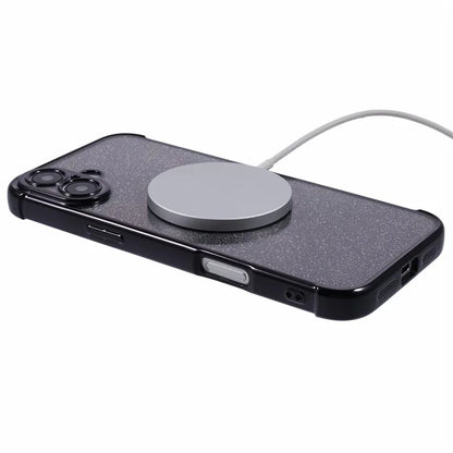 For iPhone 16 Case Electroplating Glitter TPU Clear Phone Cover Compatible with MagSafe
