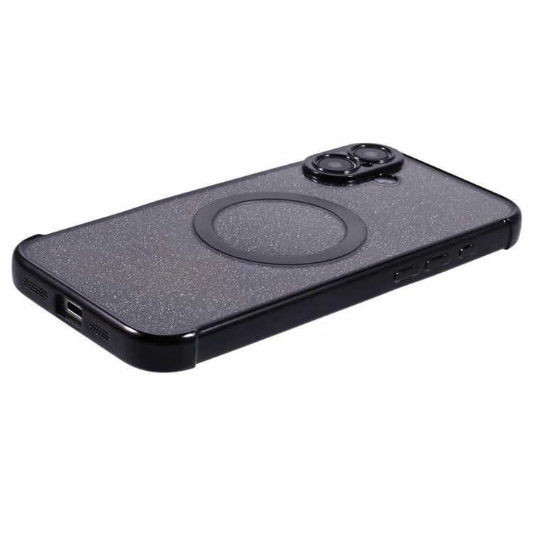 For iPhone 16 Case Electroplating Glitter TPU Clear Phone Cover Compatible with MagSafe