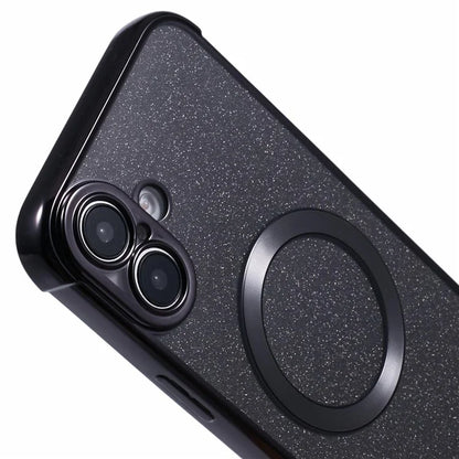 For iPhone 16 Case Electroplating Glitter TPU Clear Phone Cover Compatible with MagSafe