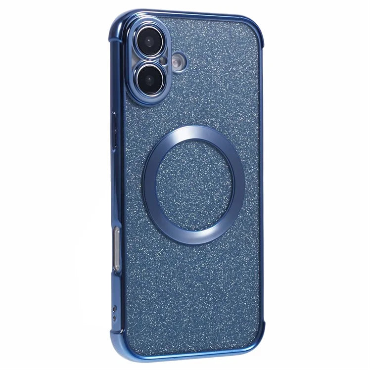 For iPhone 16 Case Electroplating Glitter TPU Clear Phone Cover Compatible with MagSafe