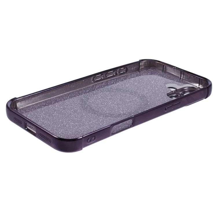 For iPhone 16 Case Electroplating Glitter TPU Clear Phone Cover Compatible with MagSafe