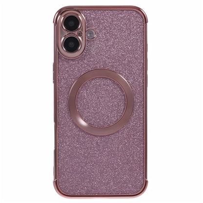 For iPhone 16 Case Electroplating Glitter TPU Clear Phone Cover Compatible with MagSafe