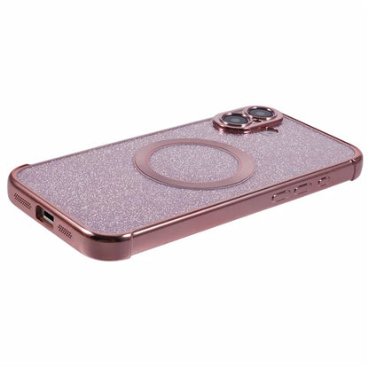 For iPhone 16 Case Electroplating Glitter TPU Clear Phone Cover Compatible with MagSafe