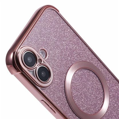 For iPhone 16 Case Electroplating Glitter TPU Clear Phone Cover Compatible with MagSafe