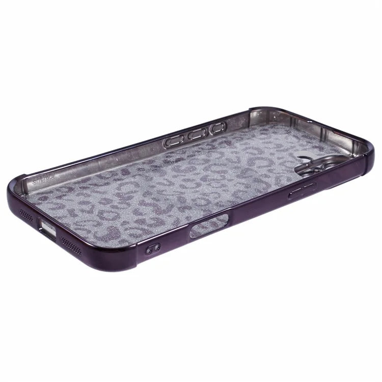For iPhone 16 Plus Case Compatible with MagSafe Sparkly Leopard Print Clear TPU Phone Cover