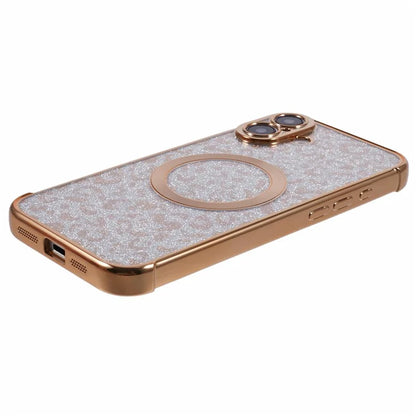 For iPhone 16 Plus Case Compatible with MagSafe Sparkly Leopard Print Clear TPU Phone Cover