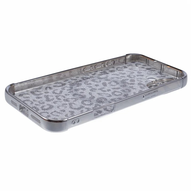 For iPhone 16 Case Compatible with MagSafe Sparkly Leopard Print Clear TPU Phone Cover