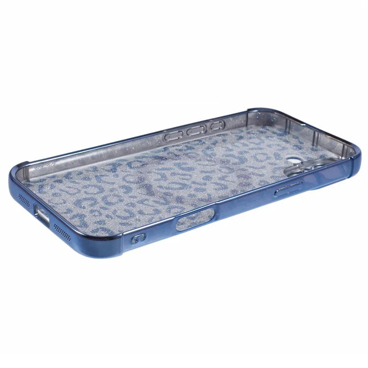 For iPhone 16 Case Compatible with MagSafe Sparkly Leopard Print Clear TPU Phone Cover