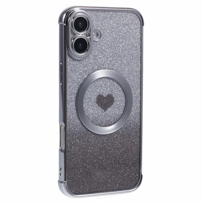 For iPhone 16 Plus Case Gradient Sparkle TPU Phone Cover Compatible with MagSafe